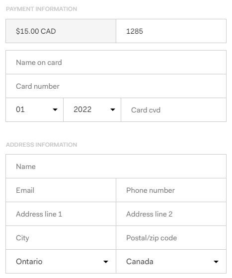 New payment screen Bambora